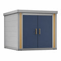 Armario Exterior de Metal con Puertas Dobles Azul y Gris