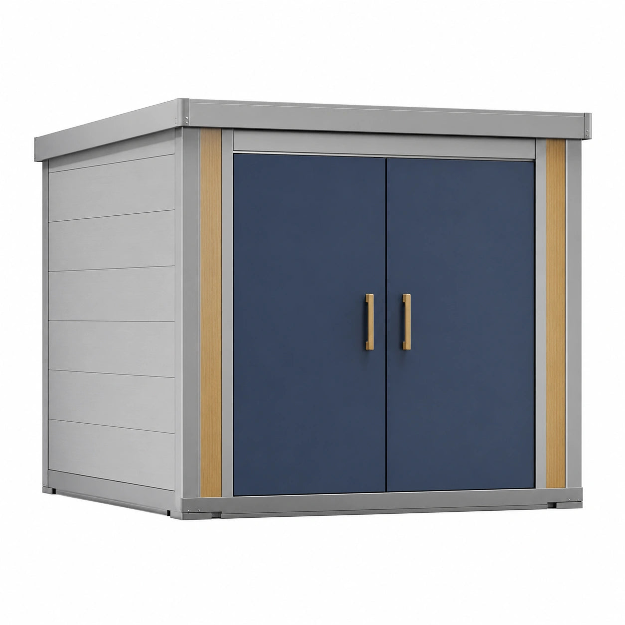 Armario Exterior de Metal con Puertas Dobles Azul y Gris
