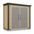 Caseta de Exterior de Metal y Madera con Puertas Dobles 180x90x200 cm