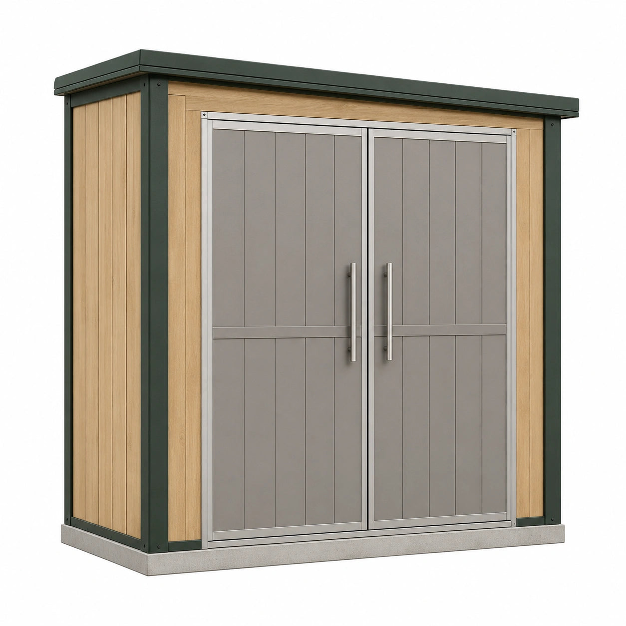 Caseta de Exterior de Metal y Madera con Puertas Dobles 180x90x200 cm