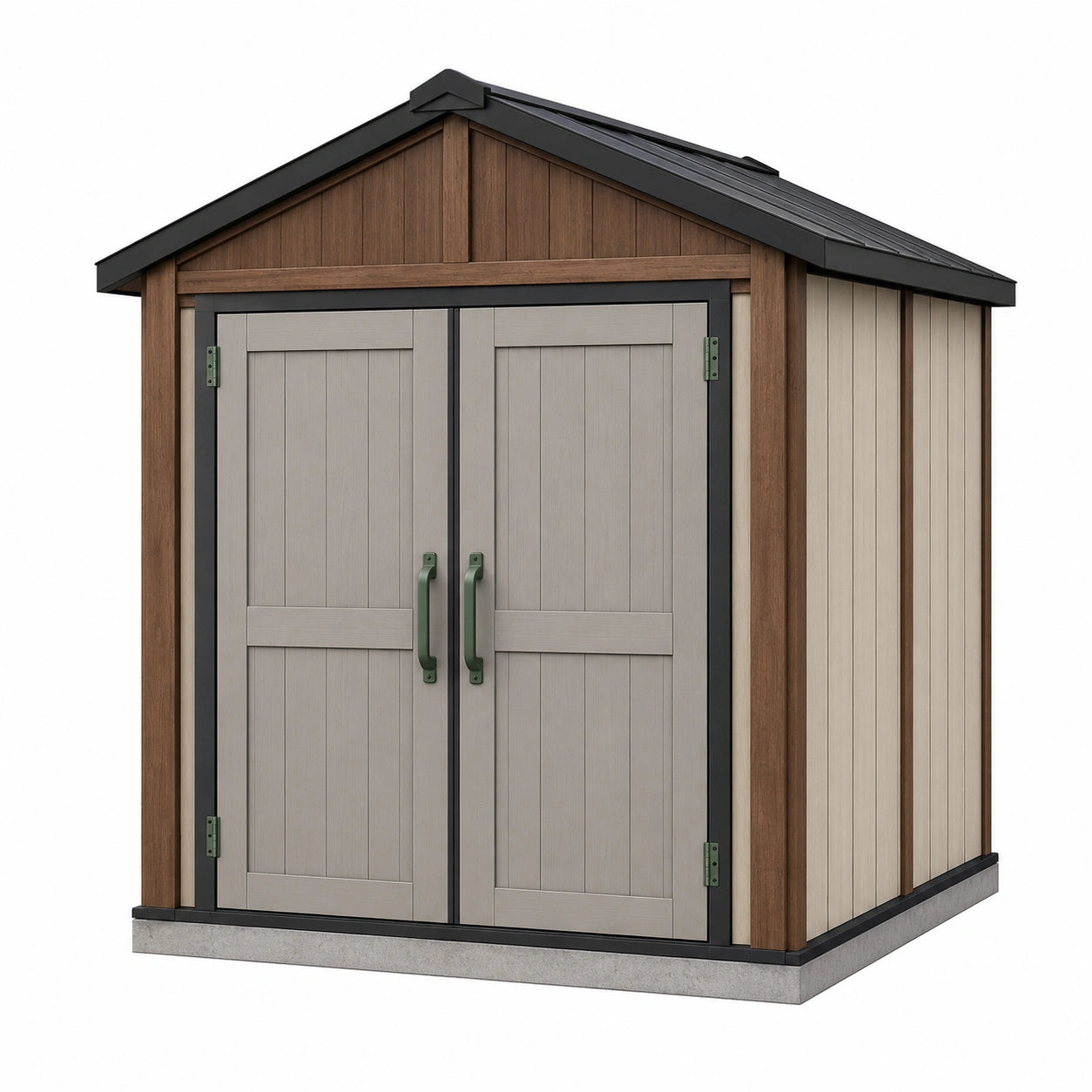Caseta de Jardín de Madera y Metal con Doble Puerta