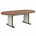 Mesa Ovalada de Madera y Concreto