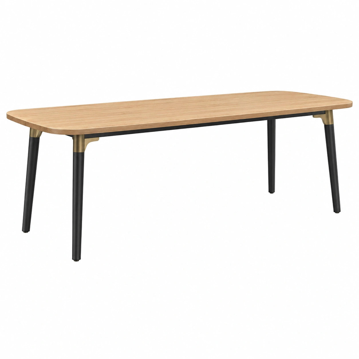 Mesa de comedor de madera y metal con patas negras 180 cm