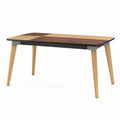 Mesa de comedor rectangular de madera MDF y roble 140x80x75 cm