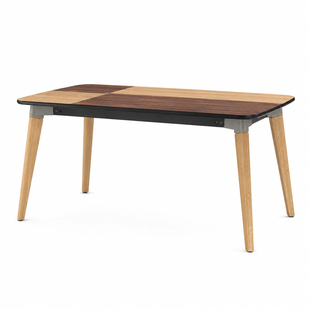 Mesa de comedor rectangular de madera MDF y roble 140x80x75 cm