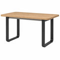 Mesa de comedor de madera de roble y metal 140x70x75 cm