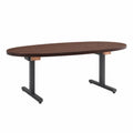 Mesa ovalada de madera y metal color Marrón 200x100x76 cm