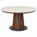 Mesa de comedor redonda de resina y madera