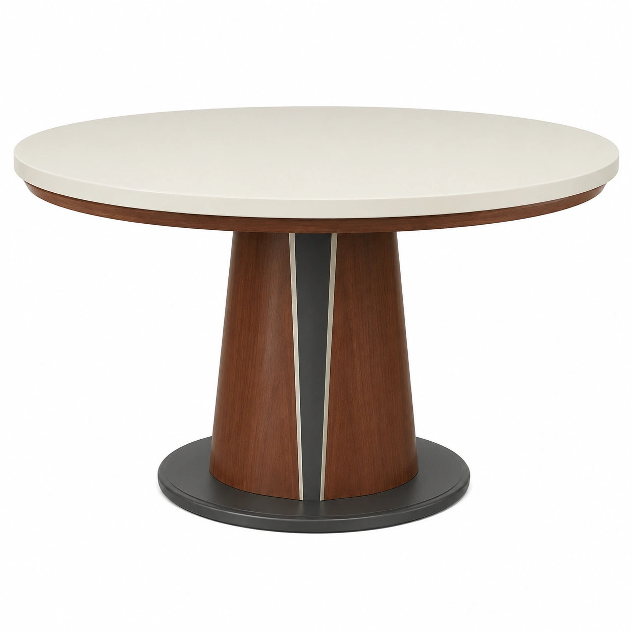 Mesa de comedor redonda de resina y madera