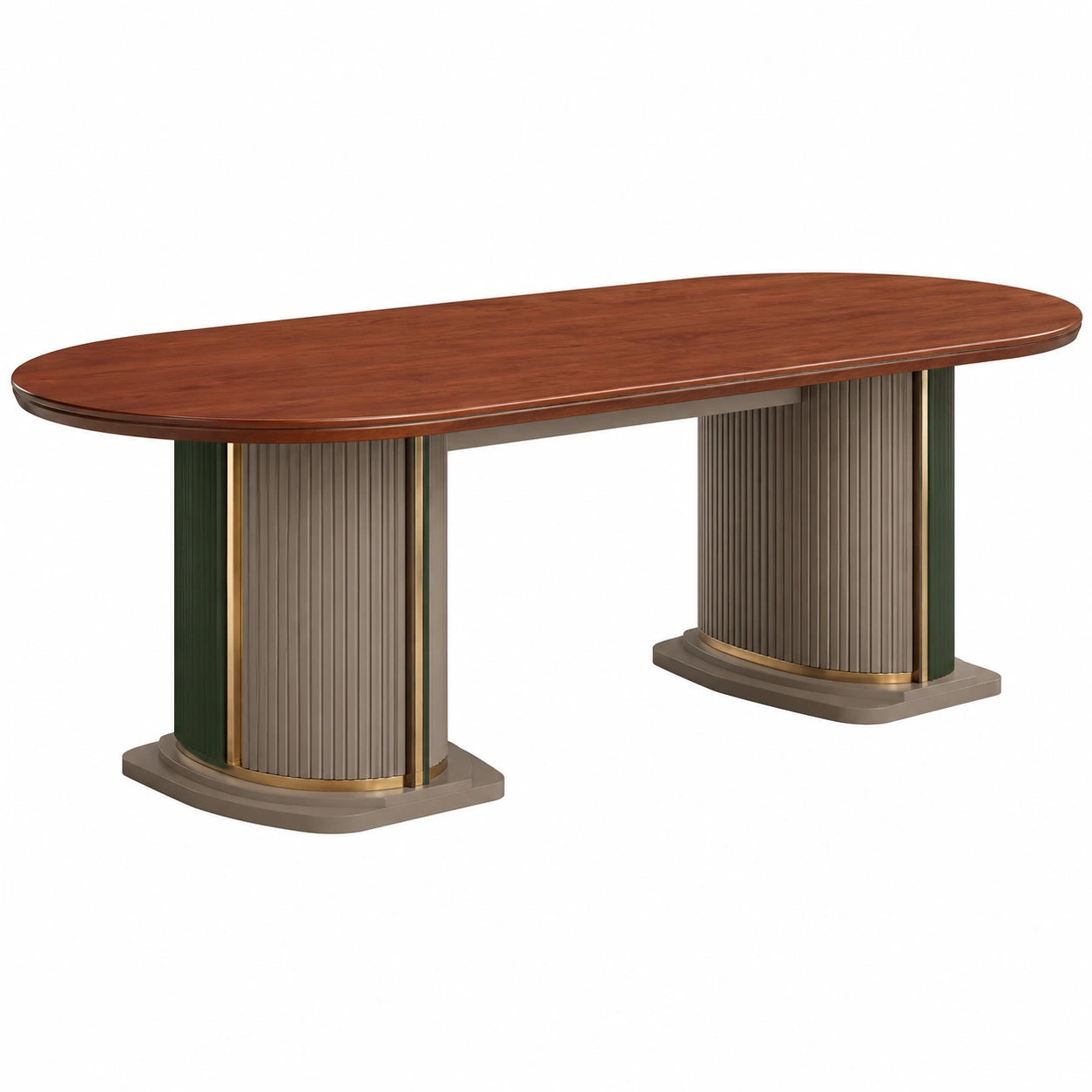 Mesa de comedor ovalada de madera y metal 180 cm