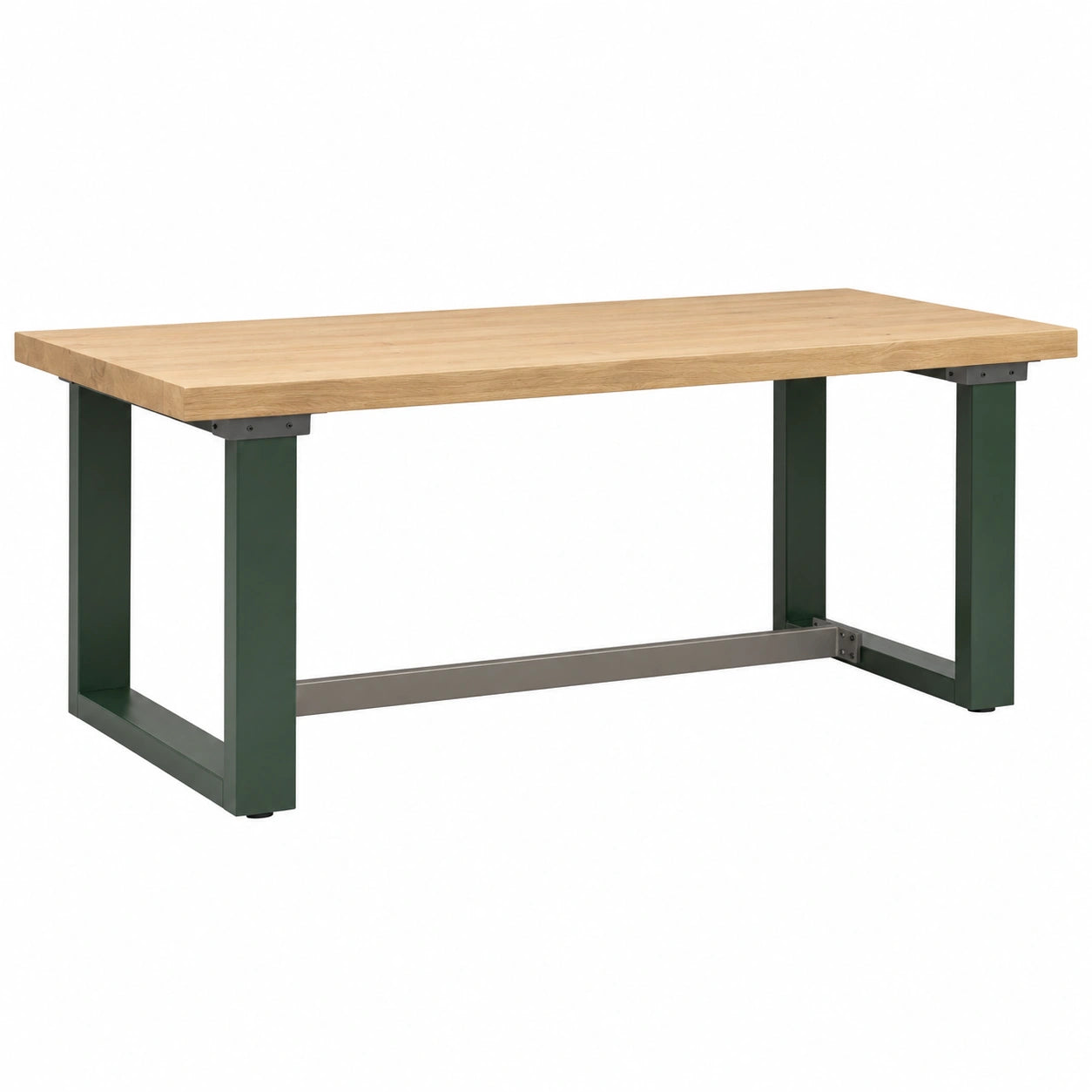 Mesa de comedor de roble y acero 200x90x75 cm