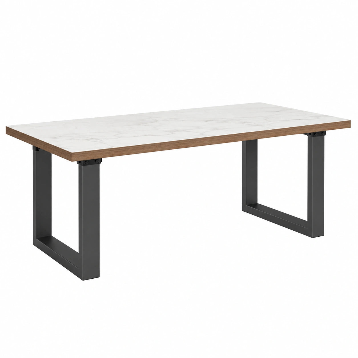 Mesa de comedor de mármol y metal 200x90x75 cm