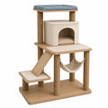 Árbol para Gatos con Casa, Hamaca y Rascador Beige/Madera