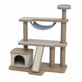 Árbol rascador para gatos de madera y lino de 120 cm