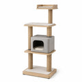 Árbol para Gatos de Madera con Rascadores de Sisal y Cueva de Tela