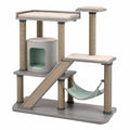 Árbol para gatos con rascadores y hamaca de MDF, sisal y poliéster
