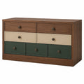 Cajonera de Madera y MDF en Marrón, Beige y Verde