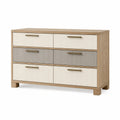 Cajonera de Madera con 6 Cajones Beige y Gris