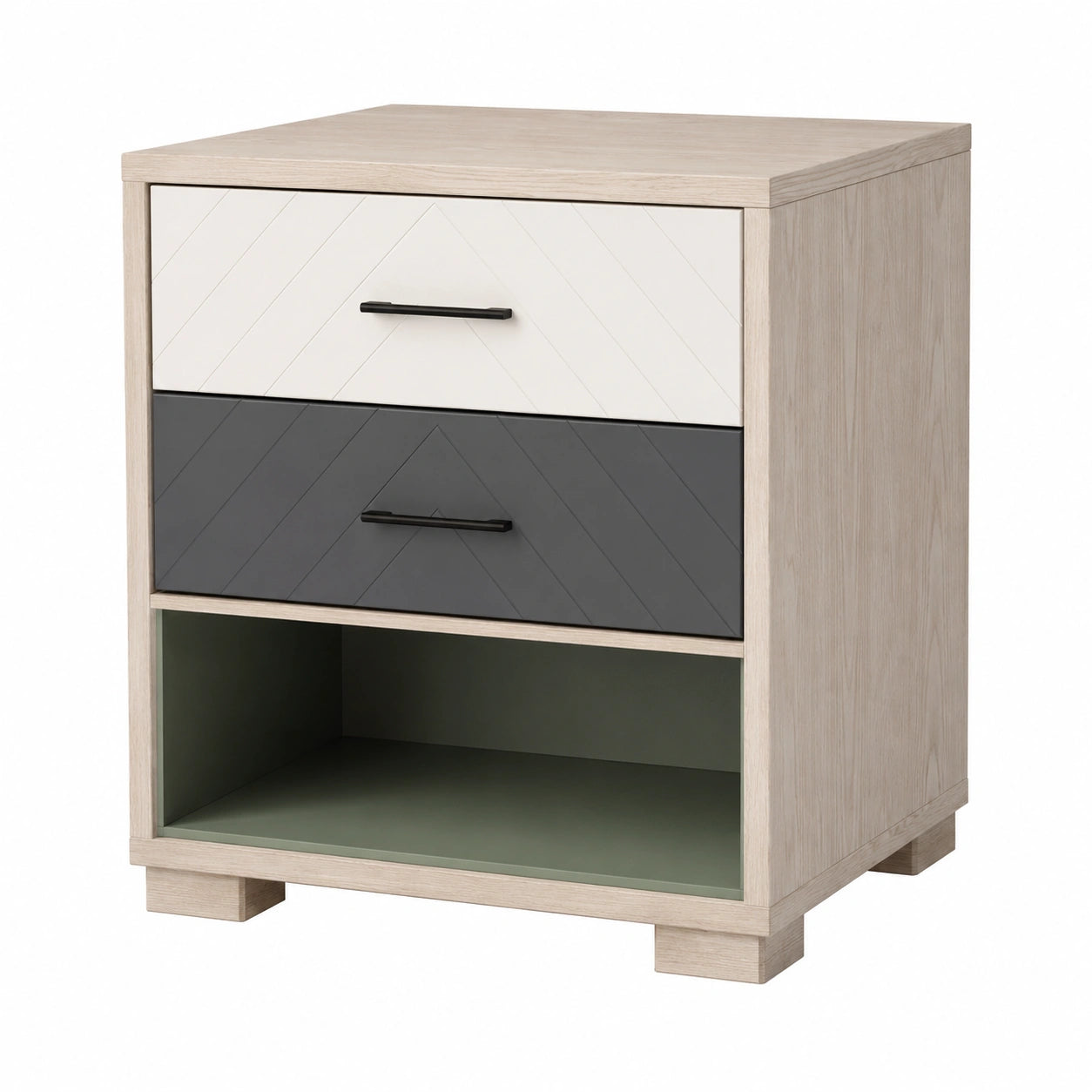 Mesa de Noche de Madera con Cajones Multicolor