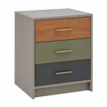 Cajonera de Madera, MDF y Metal con Tres Cajones Multicolor