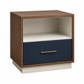 Mesa Auxiliar de Madera Contrachapada con Cajón Azul 60x40x60cm