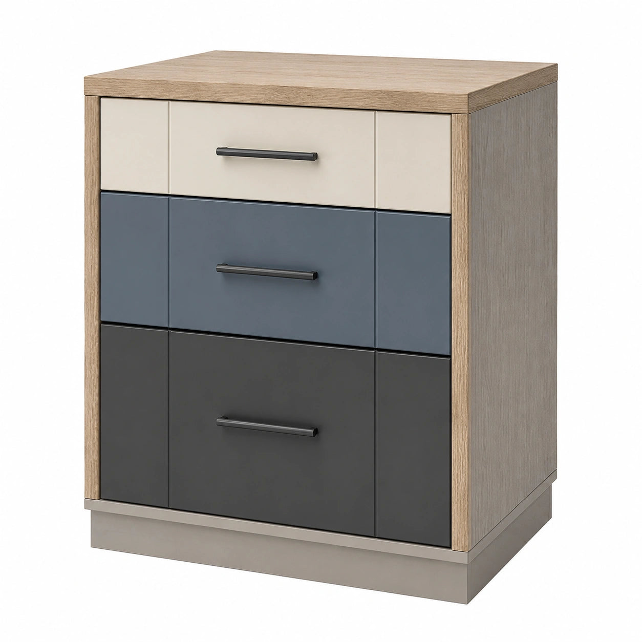 Cajonera de MDF con 4 Cajones Beige, Azul, Gris y Negro 60x40x80 cm