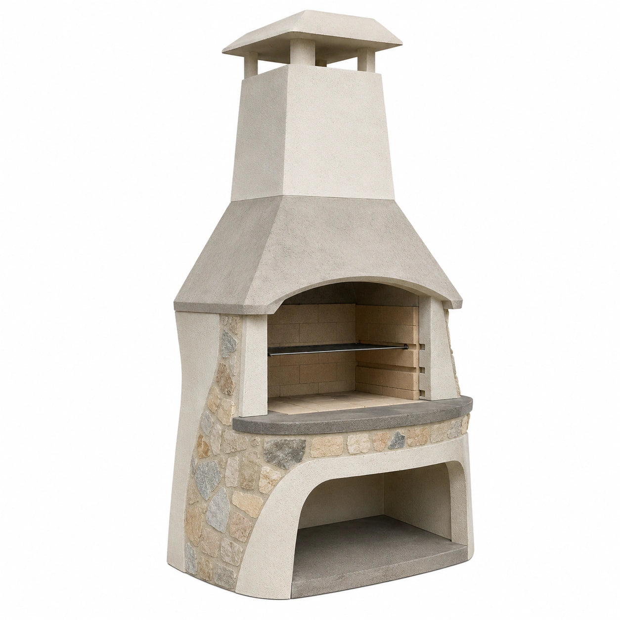 Barbacoa de Hormigón y Piedra con Chimenea para Exterior