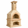 Barbacoa de Piedra Caliza con Chimenea 180 cm
