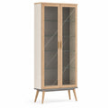 Vitrina alta de MDF con puertas de cristal templado 180cm x 80cm x 35cm
