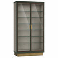 Vitrina de Madera Contrachapada y Vidrio Templado con Puertas Dobles
