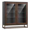 Vitrina de Madera y Vidrio Templado con Base de Metal 180x120x40 cm