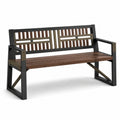 Banco de madera y metal para exteriores 120x60x85cm