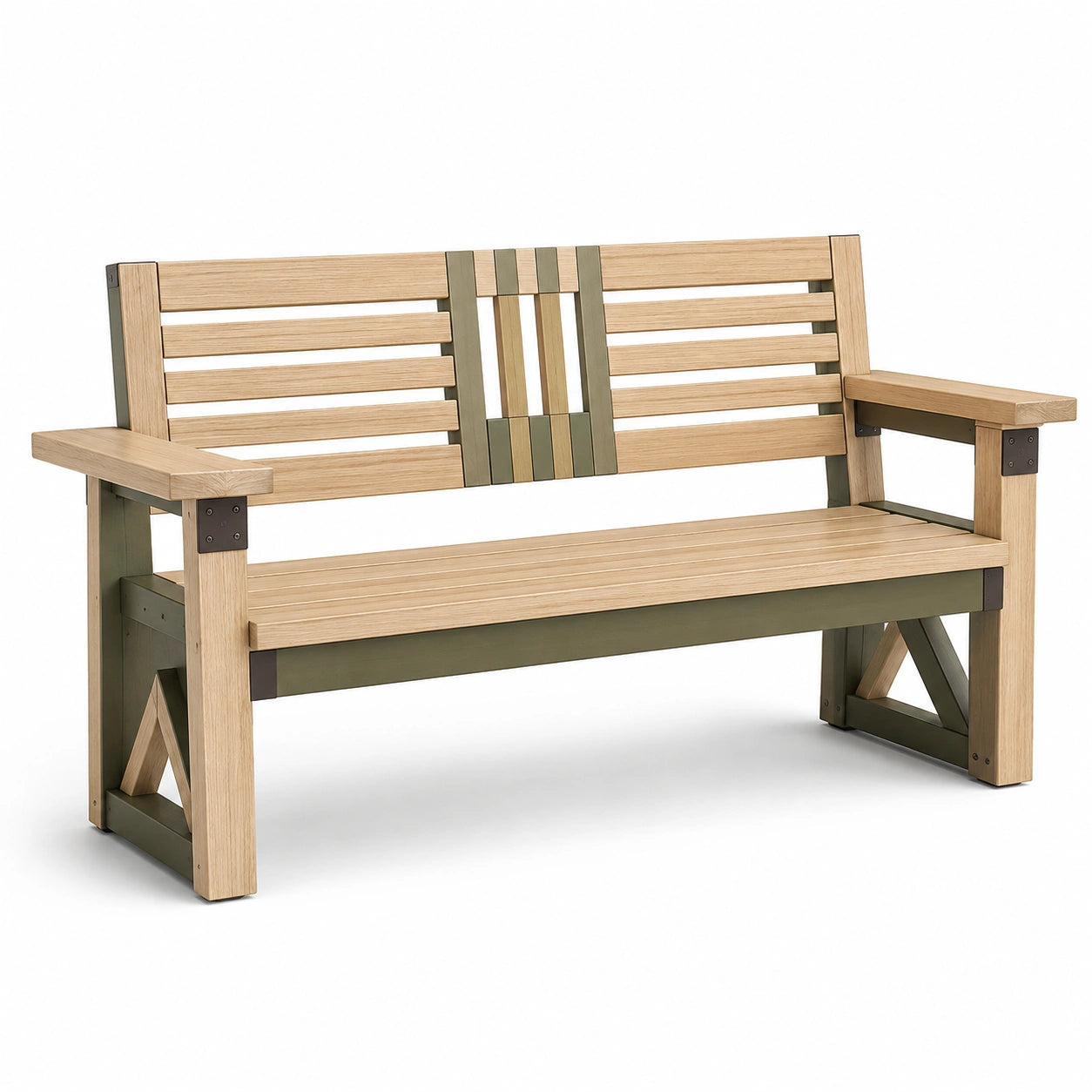 Banco de Madera y Acero para Exterior 150 cm