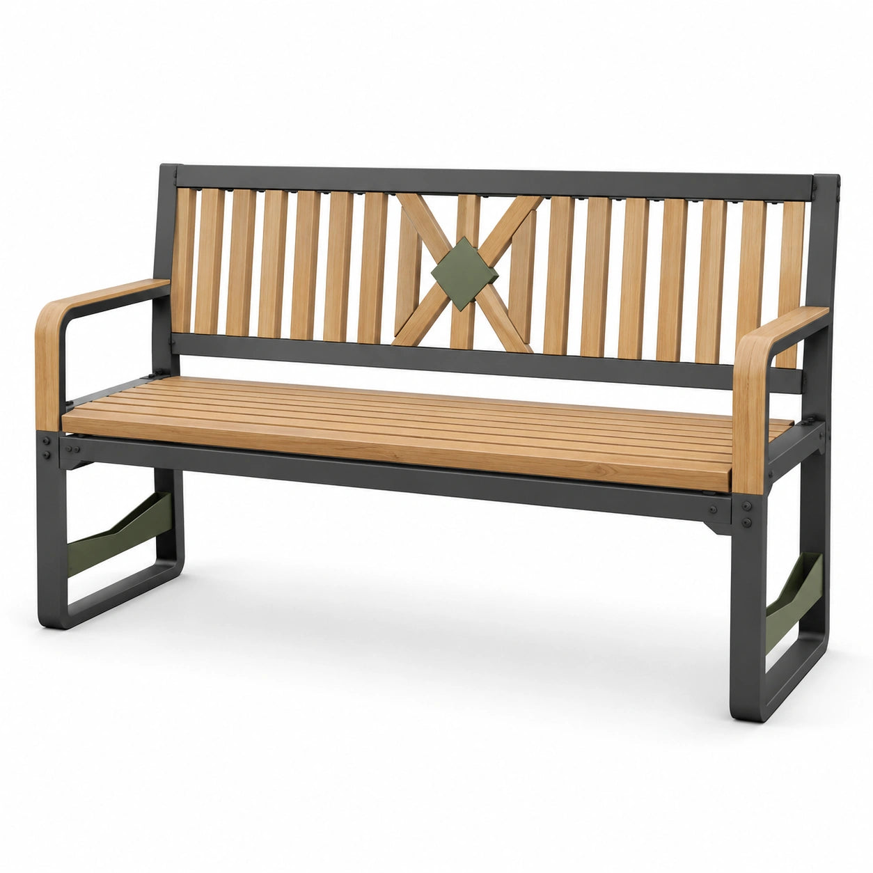 Banco de Madera de Acacia y Acero para Exterior
