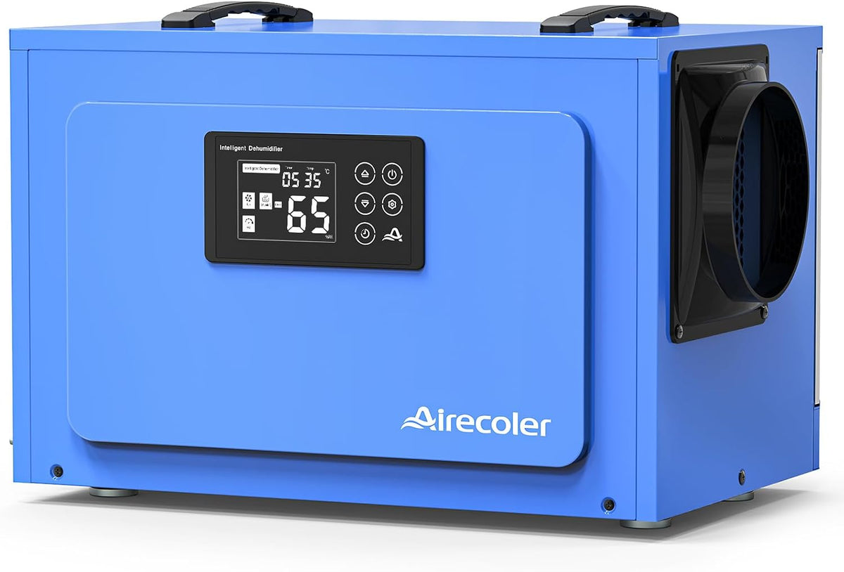 Airecoler Luftentfeuchter, 60 L, Weiss, für Kriechkeller und Keller mit Ablaufschlauch, Wasserschadensanierung in Industriequalität