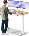 Desktronic Schreibtisch, 140 × 70 cm, Holz/Weiss, Homeone Höhenverstellbarer, Elektrischer Mit Zwei Elektrischen Motoren