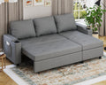 Sofa Devoko, Hellgrau, Ecksofa mit Schlaffunktion und Bettkasten L-Form 3-Sitzer