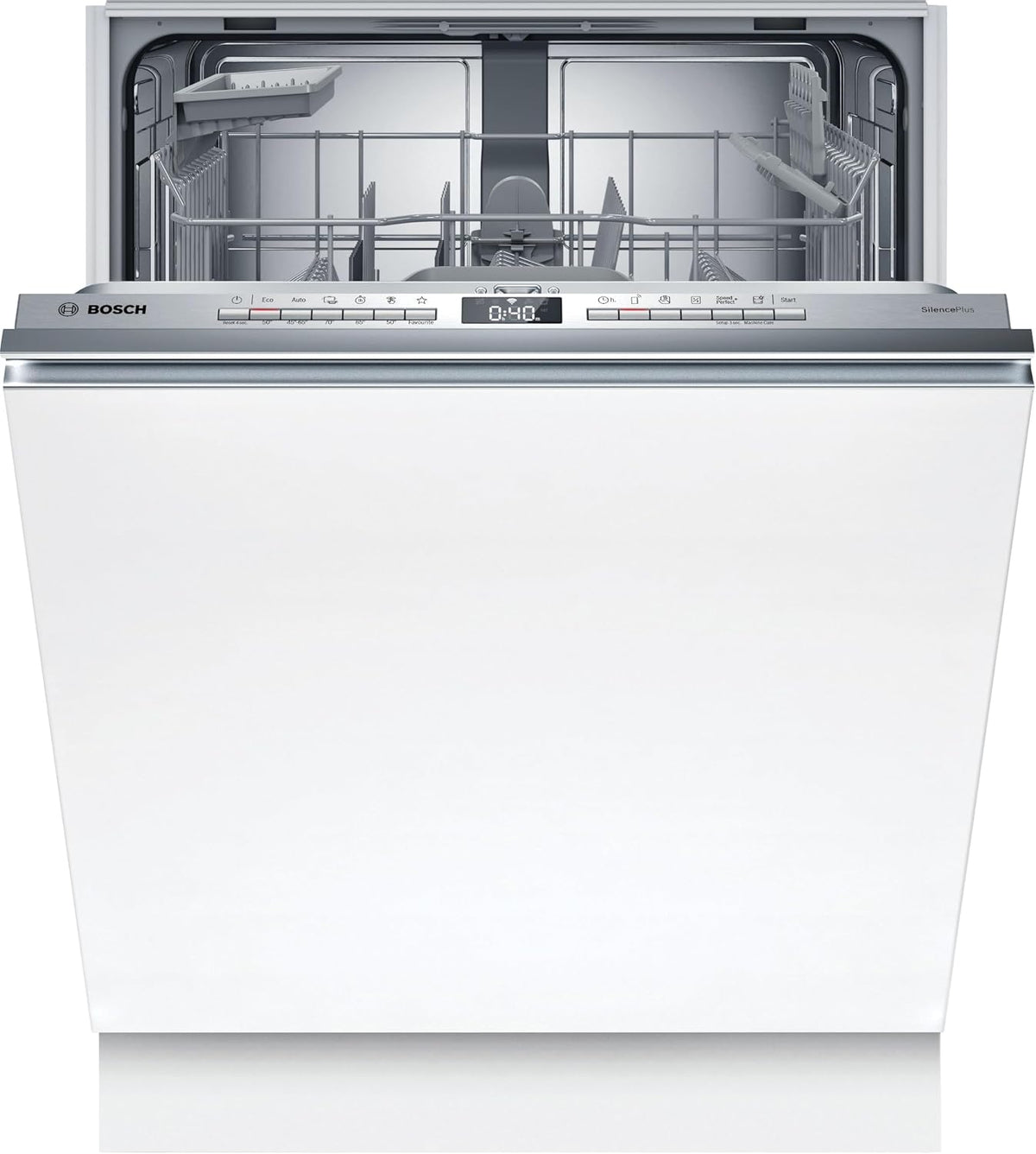 Bosch Geschirrspüler, 60 cm, Silber, SBV4ETX08E, Serie 4, Smarter XXL- Vollintegriert, Besteckkorb, Spülmaschine mit Programmassistent