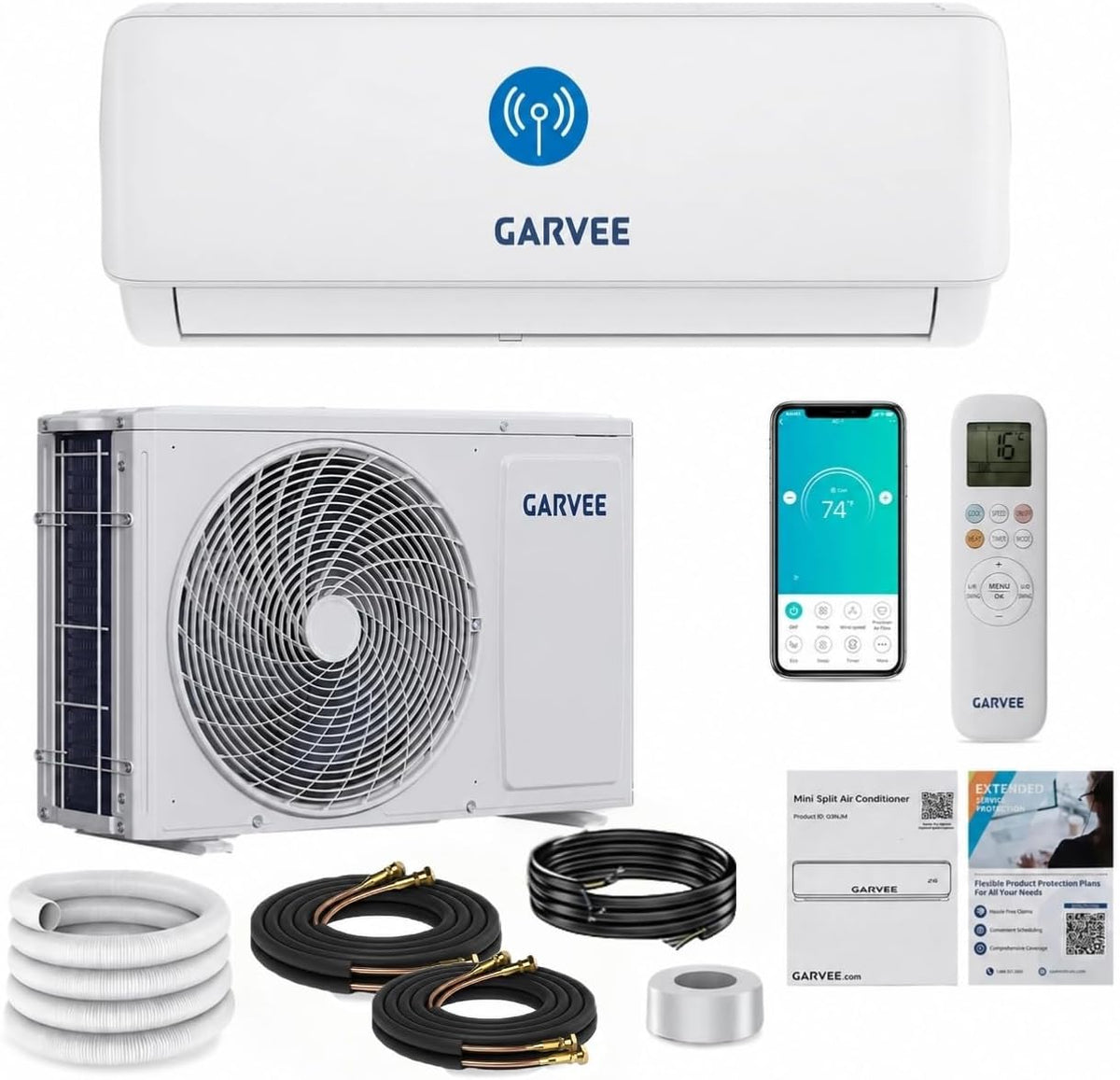 RBFGYIOP Split-Klimaanlage, 3.5 kW, Weiss, Klimaanlage Split - 12000 BTU , Inverter Klimagerät mit Heizfunktion