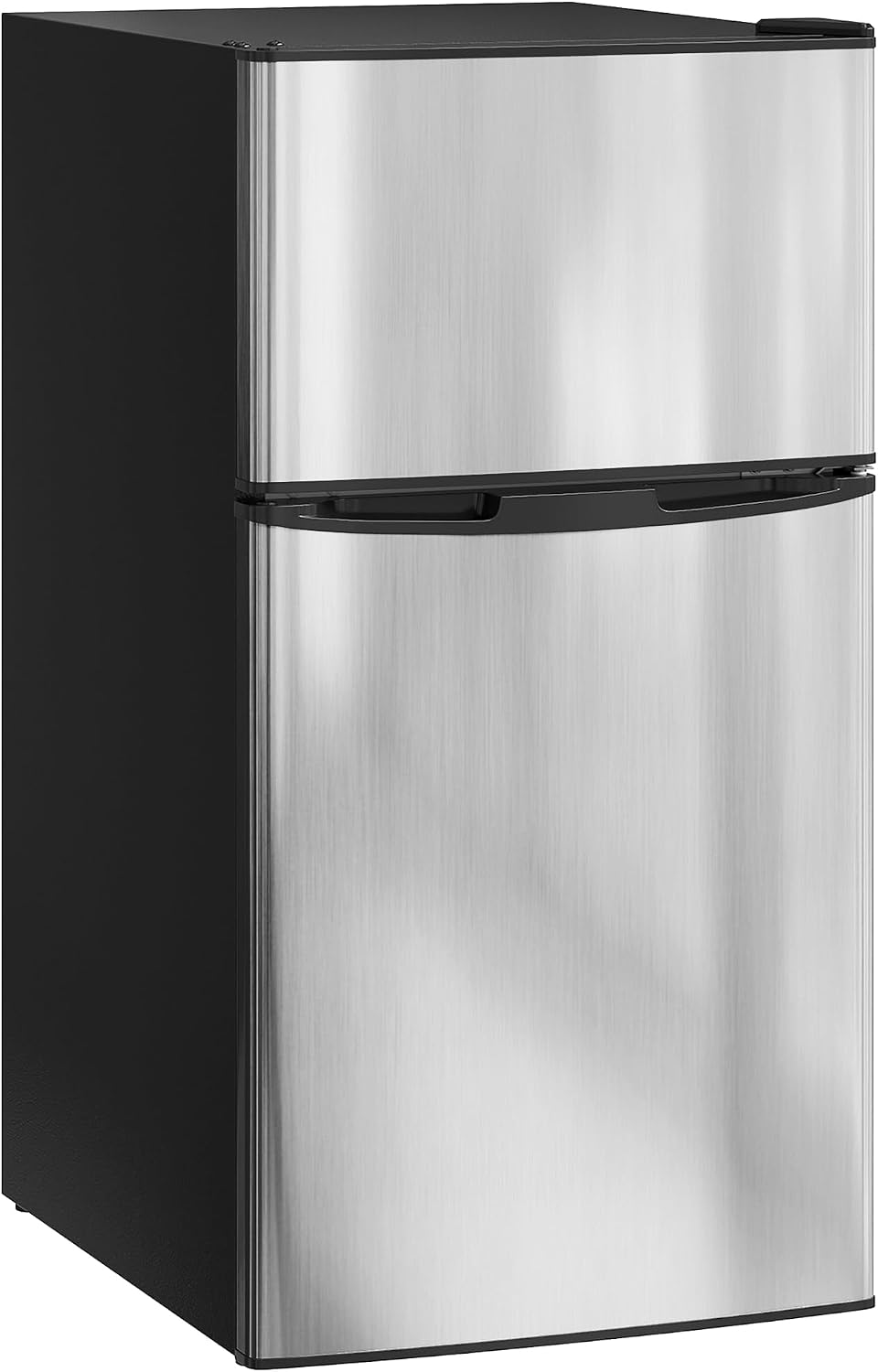 HOMCOM Mini-Kühlschrank, 88 L, 25 L, 63 L, Schwarz, Kühl-Gefrierkombination Leise, 2 Türen wechselbar, Beleuchtung
