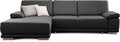 Sofa CAVADORE, Schwarz, Eckcouch Corianne in Kunstleder / in L-Form