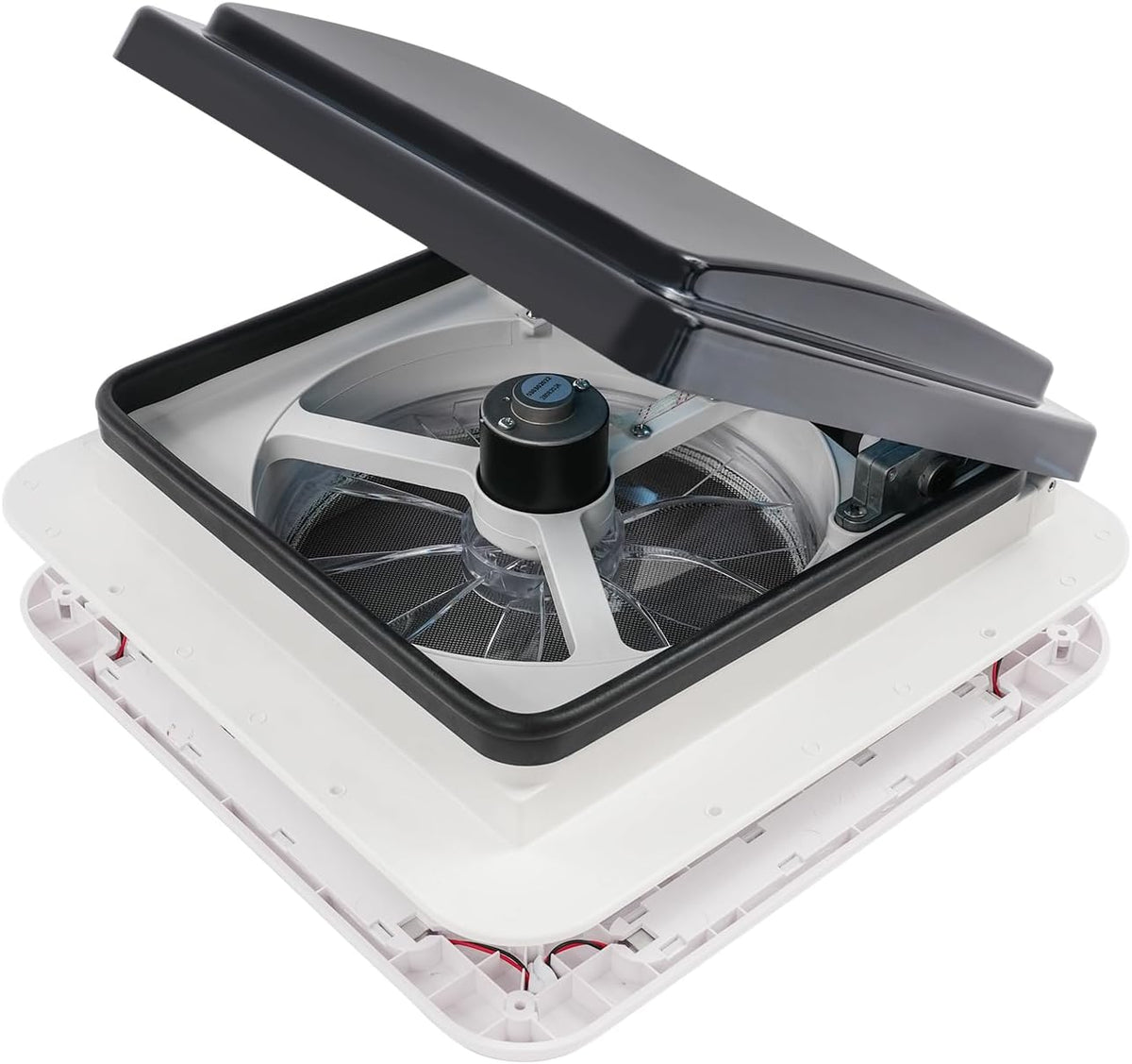 AHSSBSA Turmventilator, 12 V, 15 W, Metall, Kunststoff, Weiss, Wohnmobil Dachlüfter RV Dachlüfter Mit Fernbedienung