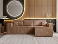 Sofa GRAINGOLD, 280x170 cm, Braun, Prato XL Ecksofa mit Schlaffunktion & Bettkasten, L-Form mit Stauraum, Schlafcouch für Wohnzimmer