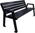 Primario Grande Sitzbank, 150 cm, Schwarz, Gartenbank Wetterfest Holz - Holzbank Outdoor, Palisander)