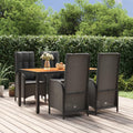 IKAYAA Essgruppe, 150 cm, PE-Rattan, pulverbeschichteter Stahl, Schwarz/Braun