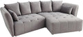 Riess Ambiente Sofa, 295 cm, Grau, Modernes Big ROYAL - - - Velours-Strickstoff Federkern