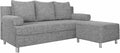 Mirjan24 Sofa, Grau, Schlafsofa Dover, mit Bettkasten und Schlaffunktion, Bettsofa, Farbauswahl, Schlafcouch mit Chromfüsse