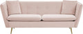 Sofa Beliani, Samtstoff, Rosa, 3-Sitzer Samtstoff mit 2 Dekokissen Metallbeine Glamour