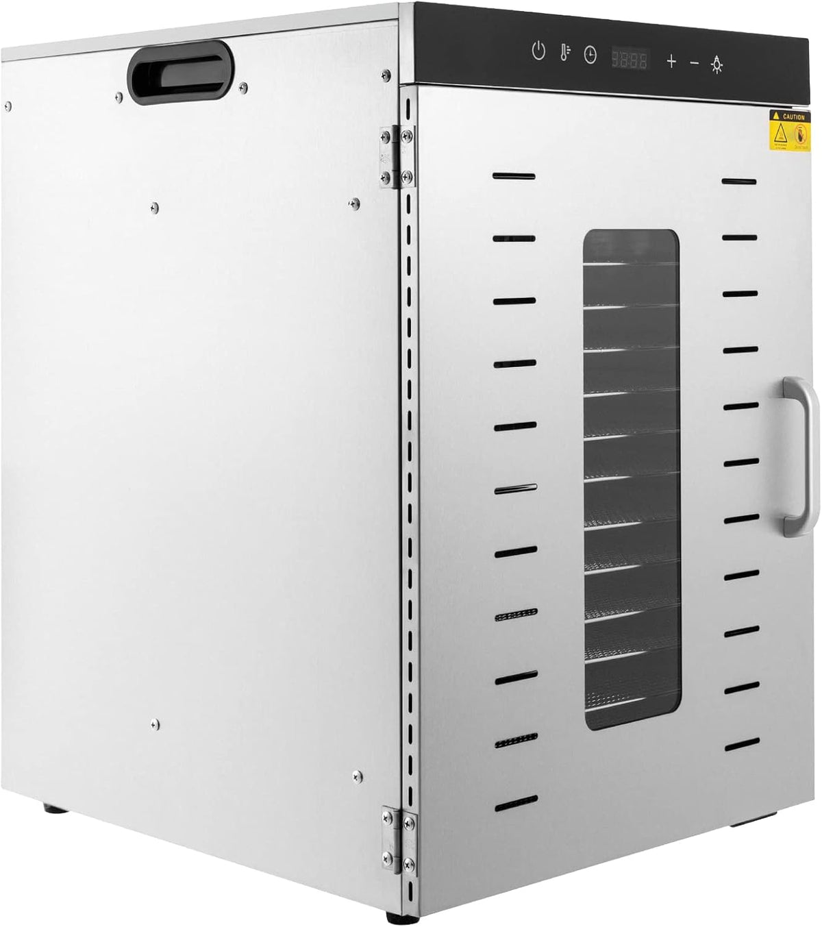 Bazargame Wäschetrockner, 1500 W, Edelstahl, Silber, Dörrautomat Edelstahl Food Dehydrator Regelbare Temperatur