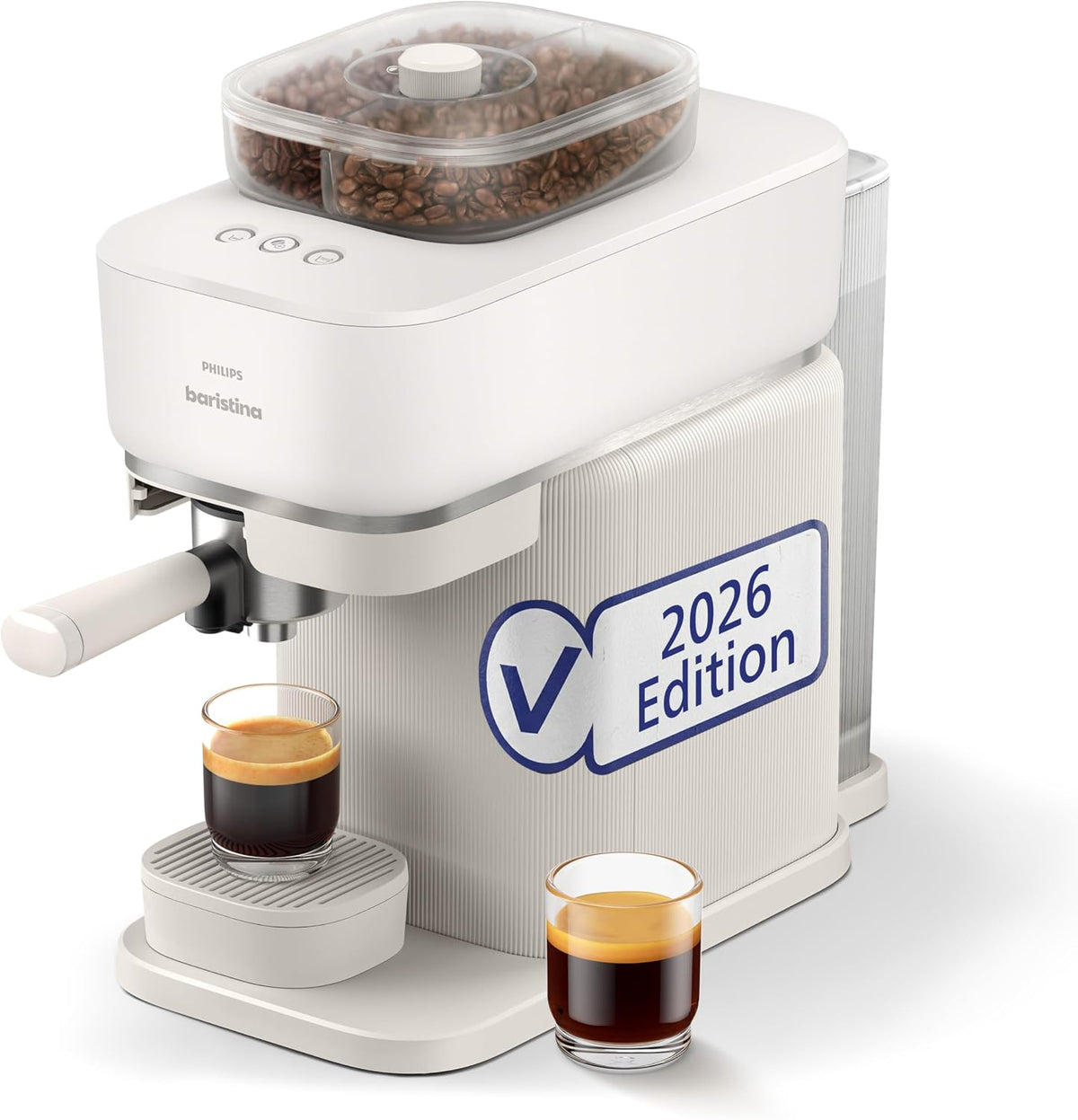 PHILIPS Kaffeemaschine, 16 Bar, Weiss, Baristina Espressomaschine mit Bean Swap